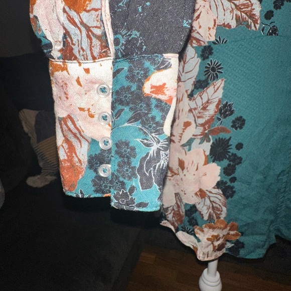 Free People NWT Mikayla Floral Print Tunic Long Sleeve Blouse Size XS/Small - Picture 16 of 16